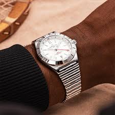 breitling watch silver